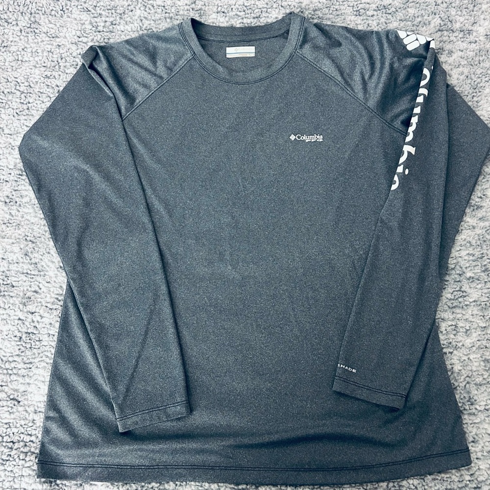 Columbia Blue Long Sleeve Tee Performance Fabric